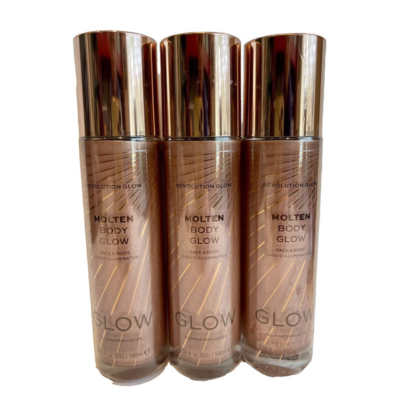 Makeup Revolution Molten Body Glow ROSE GOLD Face Body Liquid Illuminator🍍🥥~ 3 - Picture 1 of 7